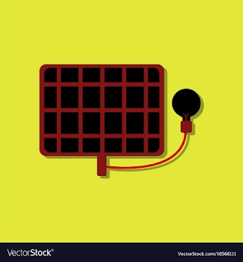 Flat icon design collection solar battery and vector image