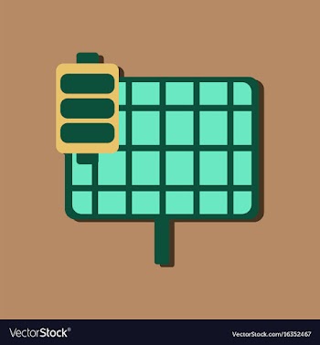 Flat icon design collection solar battery in vector image