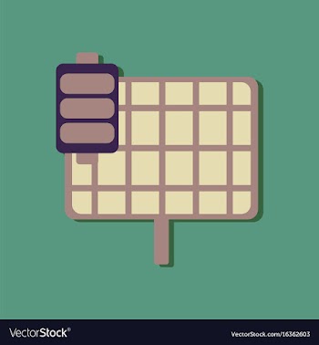 Flat icon design collection solar battery in vector image