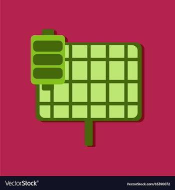 Flat icon design collection solar battery in vector image