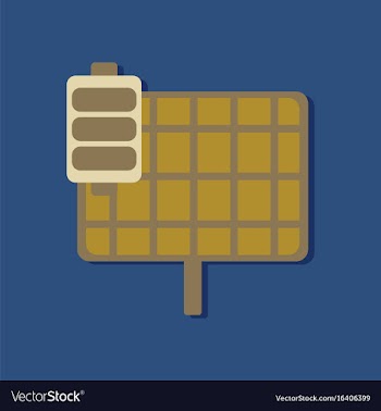 Flat icon design collection solar battery in vector image
