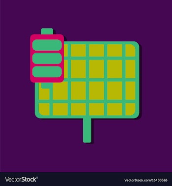 Flat icon design collection solar battery in vector image