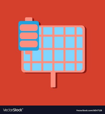 Flat icon design collection solar battery in vector image