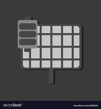 Flat icon design collection solar battery in vector image
