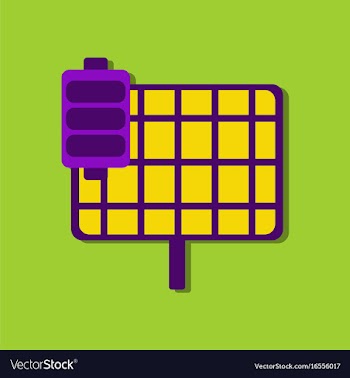Flat icon design collection solar battery in vector image