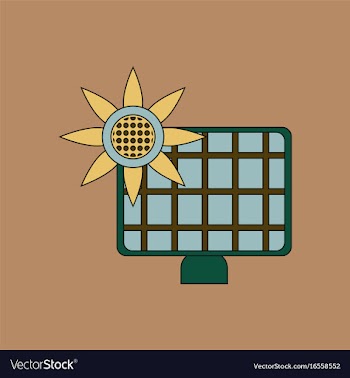 Flat icon design collection solar battery vector image