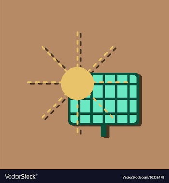 Flat icon design collection solar energy in vector image