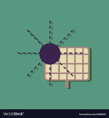 Flat icon design collection solar energy in vector image