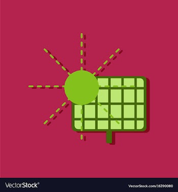 Flat icon design collection solar energy in vector image