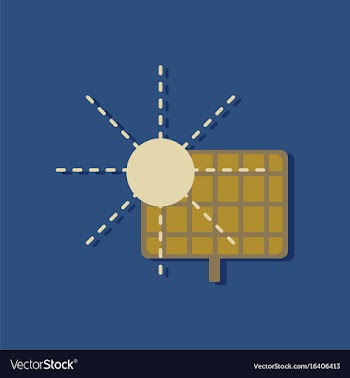 Flat icon design collection solar energy in vector image