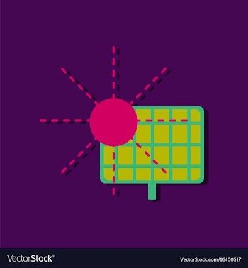 Flat icon design collection solar energy in vector image