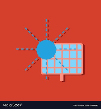Flat icon design collection solar energy in vector image