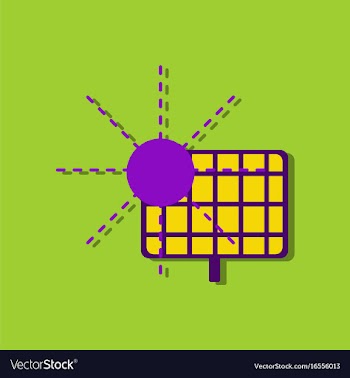 Flat icon design collection solar energy in vector image