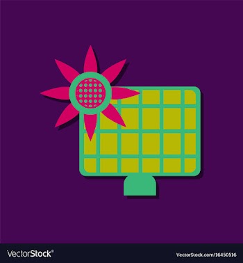 Flat icon design collection solar energy panel in vector image