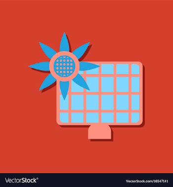 Flat icon design collection solar energy panel in vector image