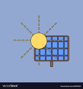 Flat icon design collection solar energy vector image
