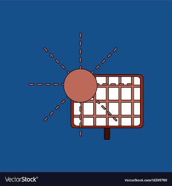 Flat icon design collection solar energy vector image