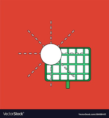 Flat icon design collection solar energy vector image