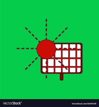 Flat icon design collection solar energy vector image