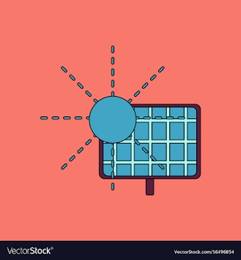 Flat icon design collection solar energy vector image