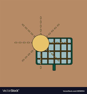 Flat icon design collection solar energy vector image