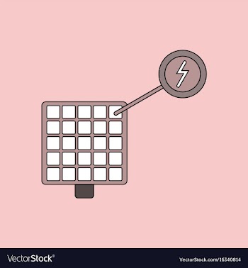 Flat icon design collection solar panel and vector image