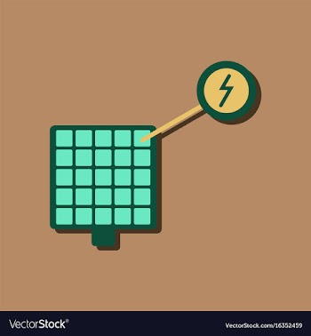 Flat icon design collection solar panel and vector image