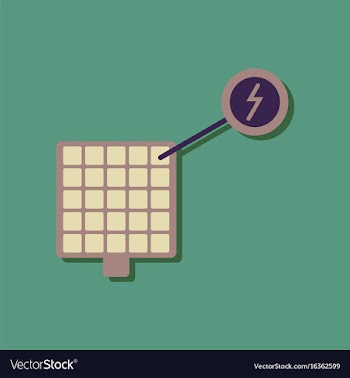 Flat icon design collection solar panel and vector image