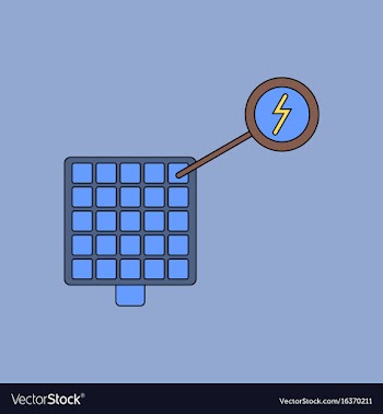 Flat icon design collection solar panel and vector image