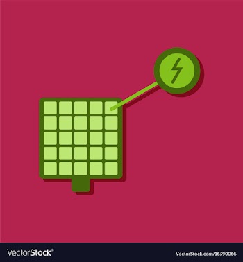 Flat icon design collection solar panel and vector image