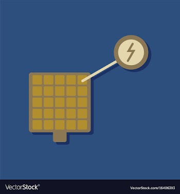 Flat icon design collection solar panel and vector image