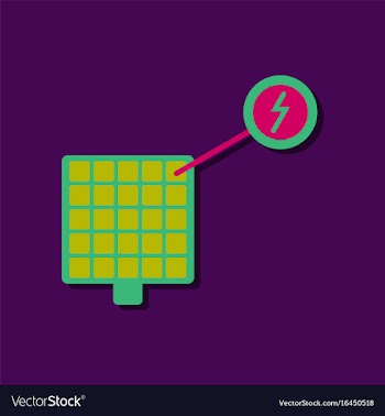 Flat icon design collection solar panel and vector image