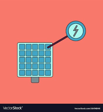 Flat icon design collection solar panel and vector image