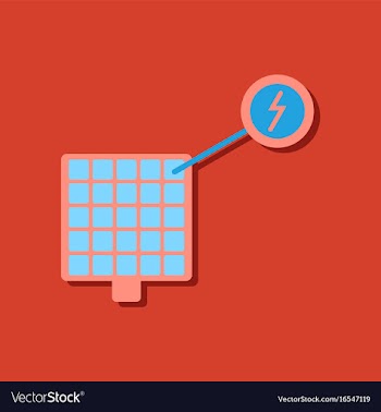 Flat icon design collection solar panel and vector image