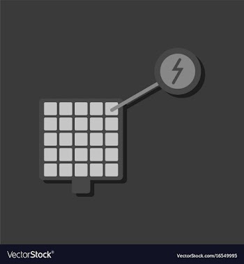 Flat icon design collection solar panel and vector image