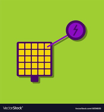 Flat icon design collection solar panel and vector image
