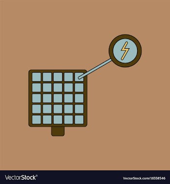 Flat icon design collection solar panel and vector image