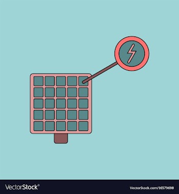 Flat icon design collection solar panel and vector image