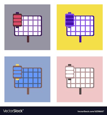Flat icon design collection solar panel vector image