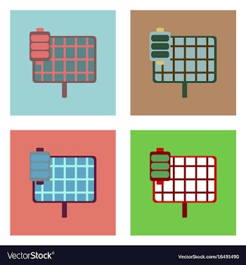 Flat icon design collection solar panel vector image