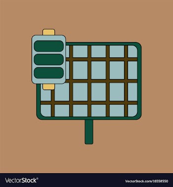 Flat icon design collection solar panel vector image