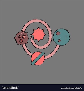 Flat icon design collection solar system in vector image