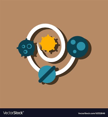 Flat icon design collection solar system in vector image