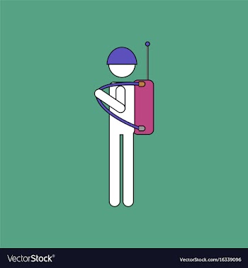 Flat icon design collection soldier holding vector image
