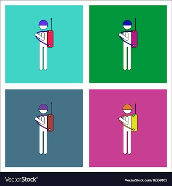 Flat icon design collection soldier holding vector image