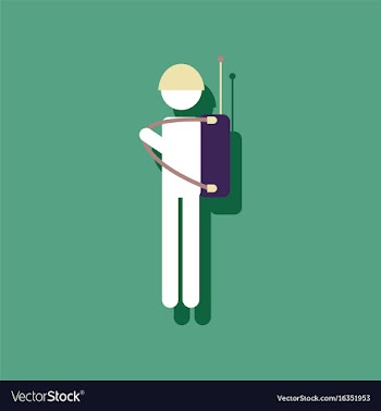 Flat icon design collection soldier holding vector image