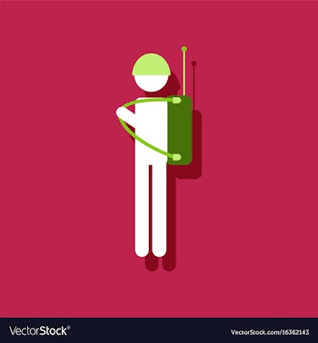 Flat icon design collection soldier holding vector image