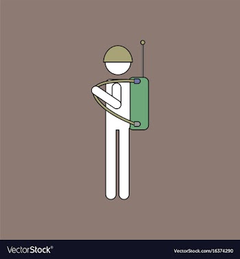 Flat icon design collection soldier holding vector image