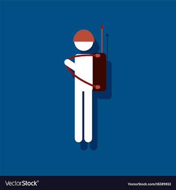 Flat icon design collection soldier holding vector image