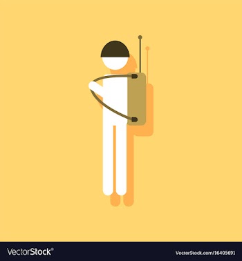 Flat icon design collection soldier holding vector image